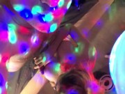 She sucks me on the party while I enjoy the rainbow lights 9/16