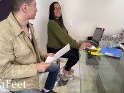 PREV Kiffa Hot Secretary Seduces her boss with her feet and make him give her bonus and cum on feet 6/16