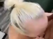 Blonde BITCH deep throats BBC on knees gagging 2hot 14/16