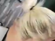 Blonde BITCH deep throats BBC on knees gagging 2hot 6/16