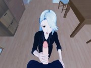 Sae Niijima deepthroats cock and swallows load of cum - Persona 5 Hentai. 3/16