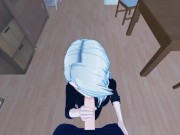 Sae Niijima deepthroats cock and swallows load of cum - Persona 5 Hentai. 6/16