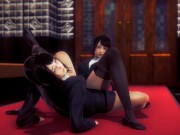 lesbian scissor in office loby with uniform 14/16