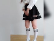Innocent, petite, kawaii schoolgirl teasing - smolpastel 4/16
