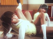 lesbian after school scissoring on bed 9/16