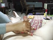 Cock massage with oil and cum 9/16