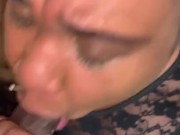 EBONY BBW TAKES BIG CUMSHOT AND SWALLOWS NUT!!! (BBW Plays With Sperm) @1macmillion 9/16