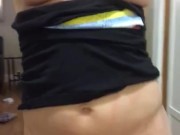 Bored Milf home alone showing her titties 14/16