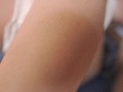 Asian girl masturbates with spermy panty after handjob her friend' cock using her panty. 13/16