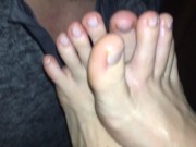 Fucking my toes with the inside of his Foreskin, then he cums all over my feet & licks it all up  5/16