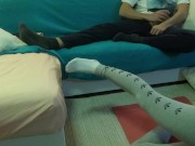 REAL 18 VIRGIN STEPSIS works out and TEASES stepbro, He takes his big cock out and CUMS ALL OVER! 11/16