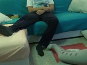 REAL 18 VIRGIN STEPSIS works out and TEASES stepbro, He takes his big cock out and CUMS ALL OVER! 3/16