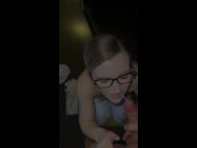 Blonde college girl sucks asian cock in her pyjamas before bed. Full video on OnlyFans! 16/16