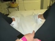 Hott Latina master bating with sneakers on 8/16