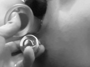 Creamy pussy dripping on buttplug while cumming - Double penetration orgasm POV 1/16