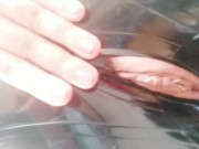 Latex catsuit tease, phone selfie video. rubber fetish 2/16