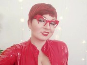 Red PVC Catsuit Vinyl Fetish, FemDom POV Dirty Talk Humiliation 6/16