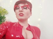 Red PVC Catsuit Vinyl Fetish, FemDom POV Dirty Talk Humiliation 8/16
