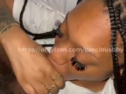 Ebony Teen gets Face Fucked before bed 9/16