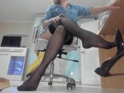 Livecam sexy nylon tease with dangling and JOI 12/16