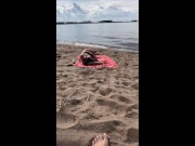 DICK FLASH ON BEACH  Little dick public flashing 1/16