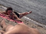 DICK FLASH ON BEACH  Little dick public flashing 14/16