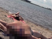 DICK FLASH ON BEACH  Little dick public flashing 3/16