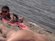 DICK FLASH ON BEACH  Little dick public flashing 5/16