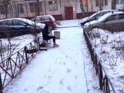 I Helped the stranger to warm up, swallowed all my sperm 1/16