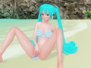 3D HENTAI Hatsune Miku having fun on the beach (part 1) 12/16