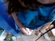 The neighbor helped with the move, for this I framed him my pussy