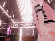 Thicc Booty Pink Hentai Girl Busts Out Dildo Nora Lovense Strips Down in Restroom POV Lap Dance 1/16