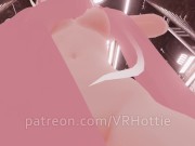 Thicc Booty Pink Hentai Girl Busts Out Dildo Nora Lovense Strips Down in Restroom POV Lap Dance 13/16