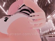 Thicc Booty Pink Hentai Girl Busts Out Dildo Nora Lovense Strips Down in Restroom POV Lap Dance 2/16