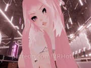 Thicc Booty Pink Hentai Girl Busts Out Dildo Nora Lovense Strips Down in Restroom POV Lap Dance 5/16