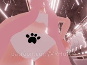 Thicc Booty Pink Hentai Girl Busts Out Dildo Nora Lovense Strips Down in Restroom POV Lap Dance 6/16