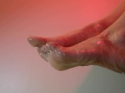 Close Up Feet Fetish Cum Covered ASMR 10/16