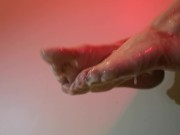 Close Up Feet Fetish Cum Covered ASMR 11/16
