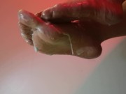 Close Up Feet Fetish Cum Covered ASMR