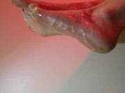 Close Up Feet Fetish Cum Covered ASMR 16/16