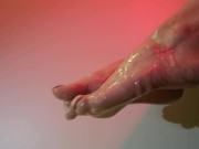 Close Up Feet Fetish Cum Covered ASMR 5/16