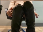 Lustful secretary masturbates under the desk in the office 16/16