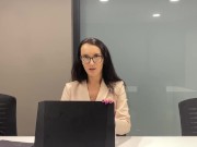 Lustful secretary masturbates under the desk in the office 2/16