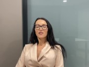 Lustful secretary masturbates under the desk in the office 5/16