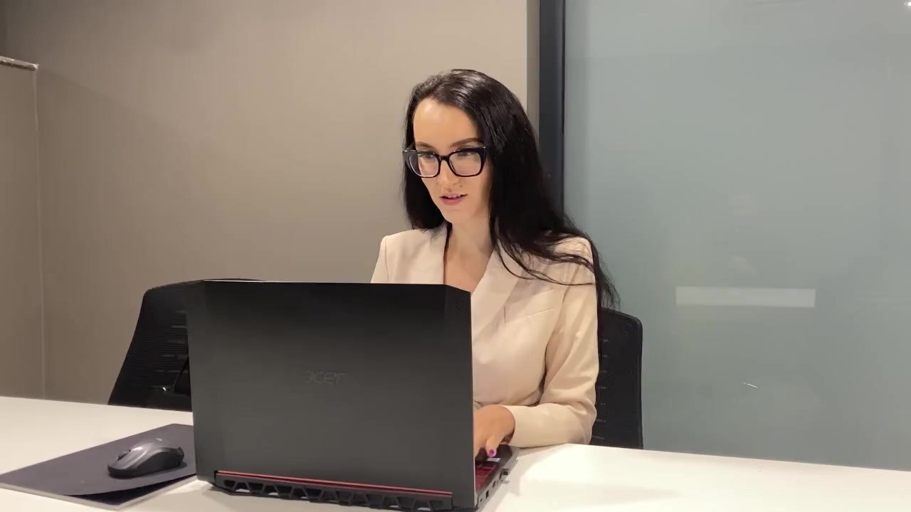 Lustful secretary masturbates under the desk in the office - RedTube