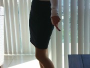 Spying on the MILF BOSS, upskirt, pantyhose, high heels fetish 13/16