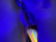 Neon Blonde Glow Stick Fuck and Frozen Dildo 16/16