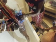 Shared Sugarbaby Takes Giant BBC Friend Opened Pussy Wide and I Cumshot her Second 16/16