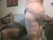 Cucold Swinger BBW Latina Sucking Black Two Friends Dicks while Husband Records 2/16