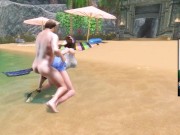 The Elder Scrolls 5:The beach to enjoy the beauty of the moon and huge breasts goddess sex 2/16
